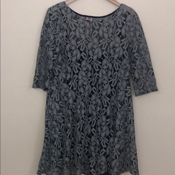 Free People Black and Gray Lace Dress - Picture 5 of 11